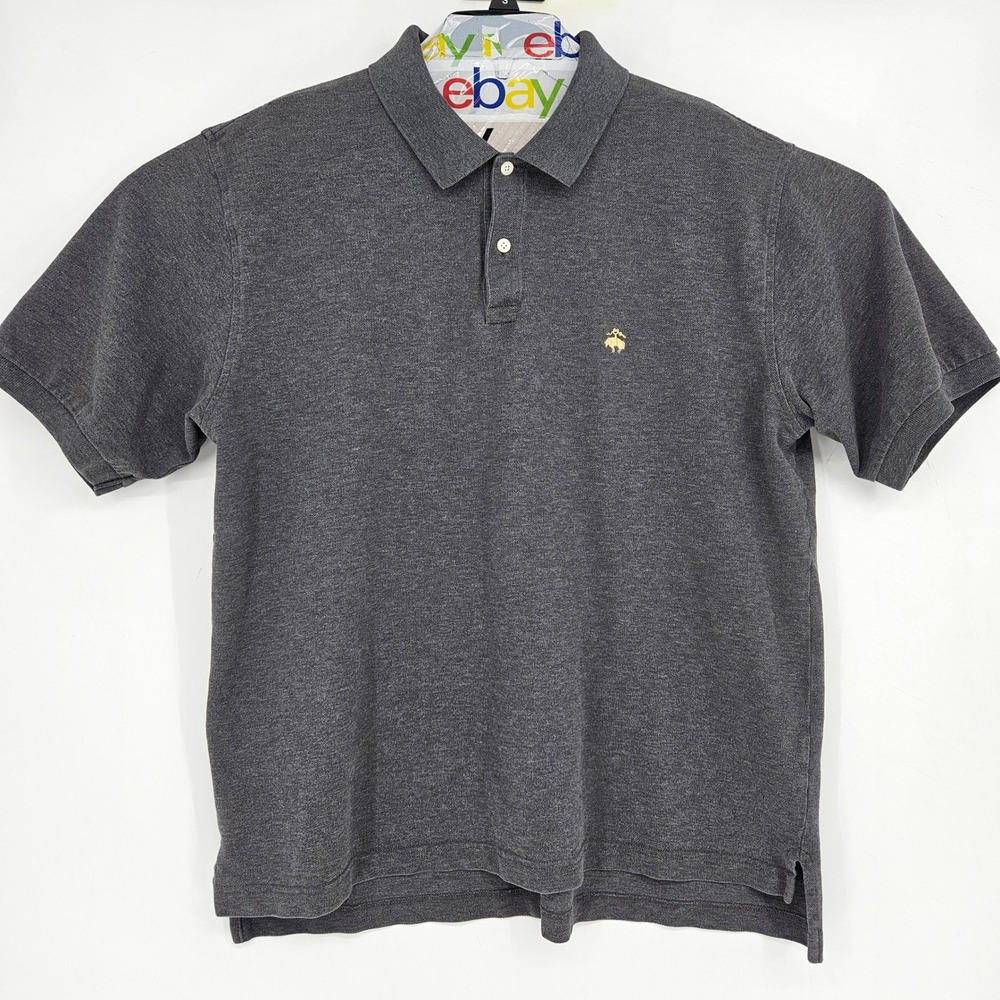 Brooks Brothers Polo Shirt Mens Extra Large Short Sleeve Gray Performance Casual